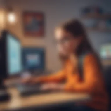 7-year-old child coding in a fun programming game