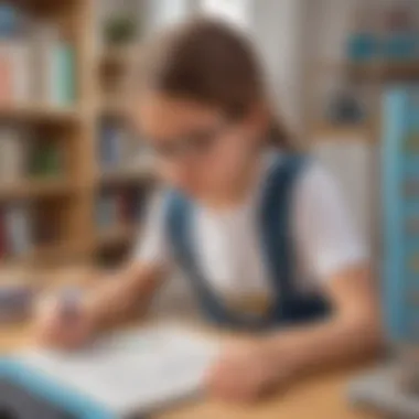Interactive Learning Experience Child immersed in interactive learning illustration