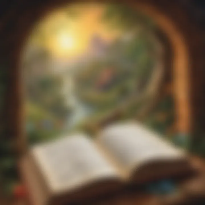 An open book with illustrations, symbolizing the exploration of themes in children's poetry.