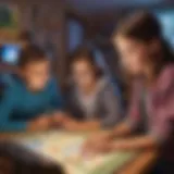 Children playing an interactive educational game