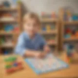 Preschooler Engaged in Counting Activity
