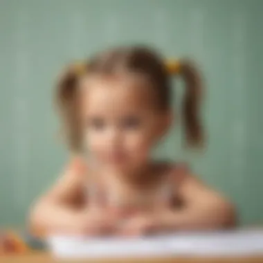 Child practicing numbers with a printable worksheet