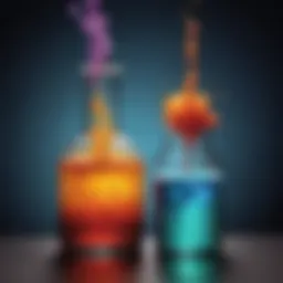 A mesmerizing chemical reaction demonstrating color change.