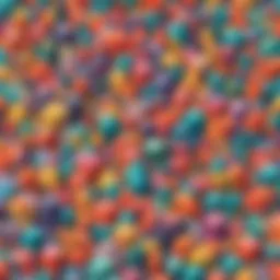 Abstract geometric shapes in a colorful playground