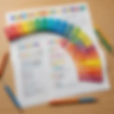 Illustration of a colorful sight word worksheet with interactive elements