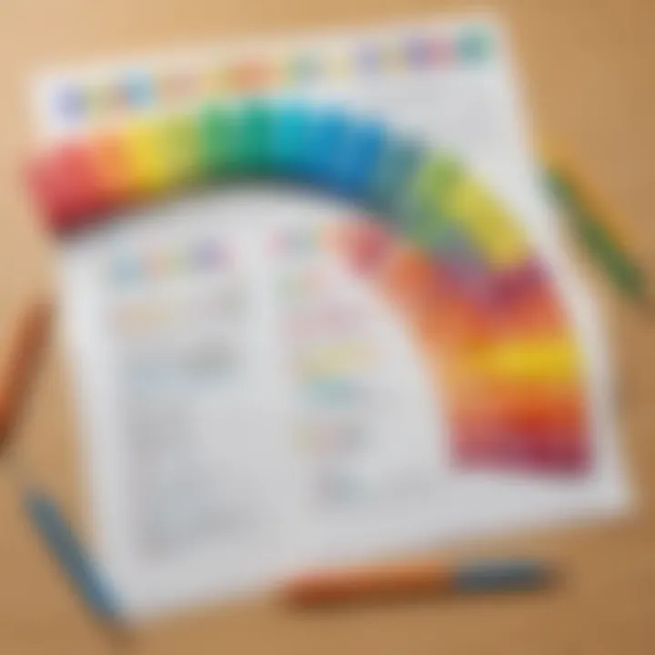 Illustration of a colorful sight word worksheet with interactive elements