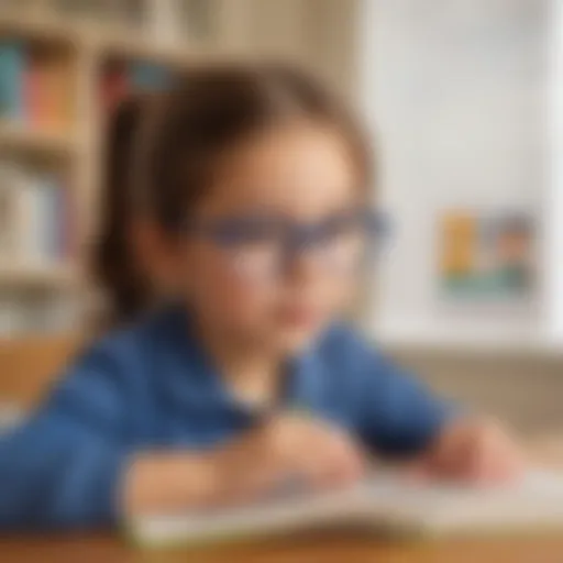 Young child engrossed in reading sight words book