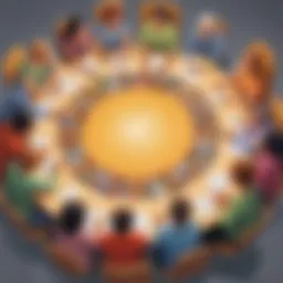 A circle of individuals engaged in a collaborative discussion