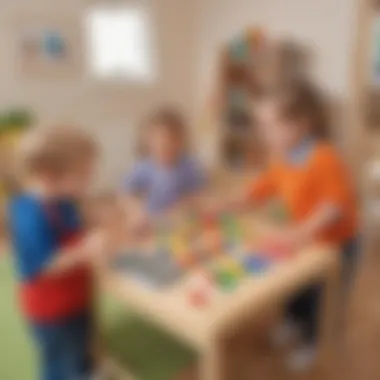 Interactive sound game setup in a preschool