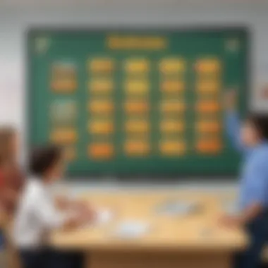 Dynamic Smartboard Interaction Interactive subtraction game displayed on a smartboard