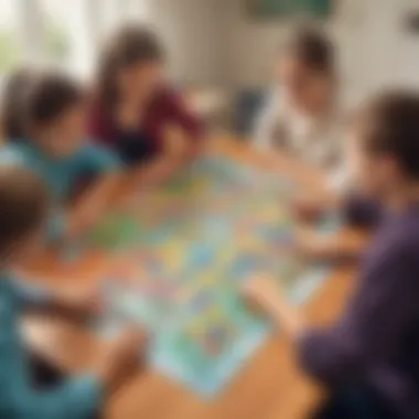 Collaborative Learning Experience Group of students collaborating on subtraction puzzles