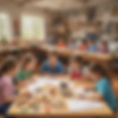 Engaging Craft Workshop Creative workshop environment with children engaged in crafting