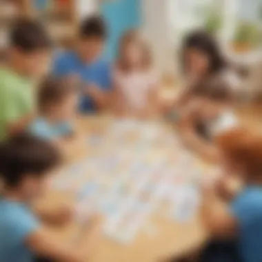 Interactive Learning with Peers Children engaged in a fun group activity focusing on tens and ones.