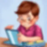 Child engaging with a maths app on a tablet