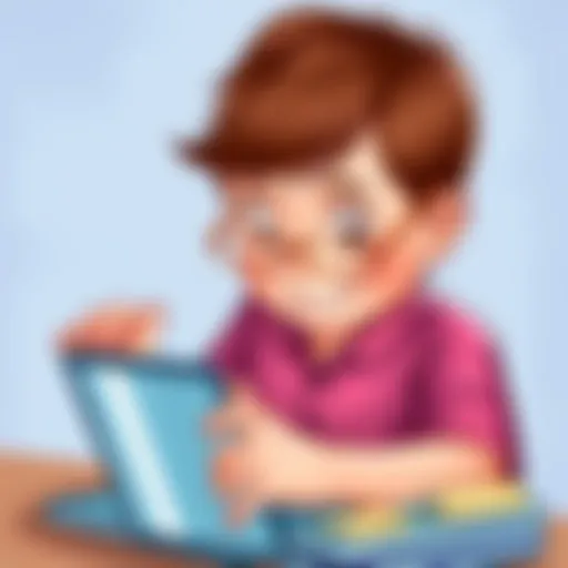 Child engaging with a maths app on a tablet
