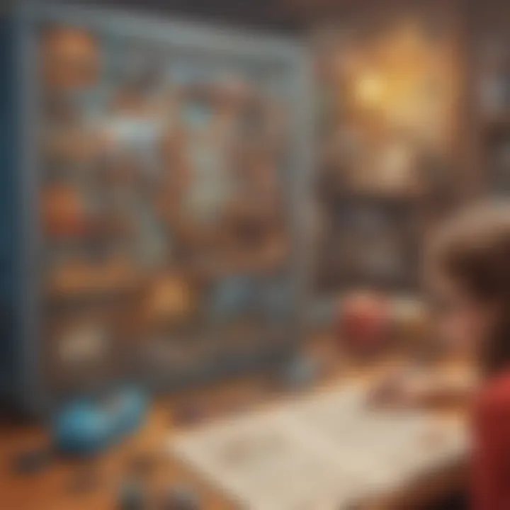 Educational video game interface that highlights problem-solving and creativity.