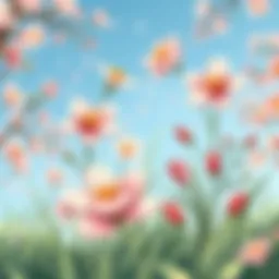 Blossoming flowers symbolizing the arrival of spring