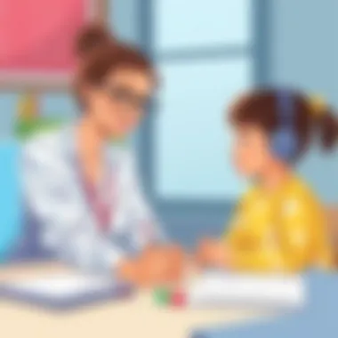 Guidance in Virtual Learning Environments Educator guiding children in virtual learning