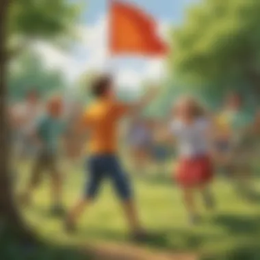 Capture the Flag: Teamwork and Strategy in Action A vibrant game of capture the flag being enjoyed by children