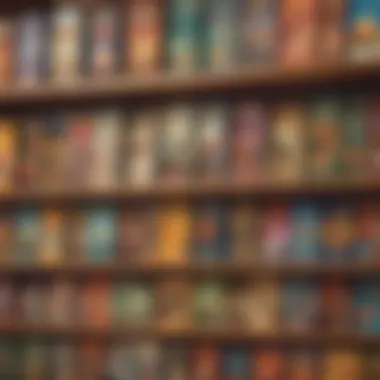 Diverse Board Game Collection A diverse array of contemporary board games lined on a shelf, representing various genres