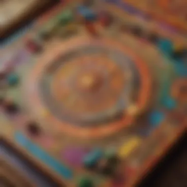 Intricate Board Game Setup A vibrant board game setup showcasing intricate designs and colorful pieces