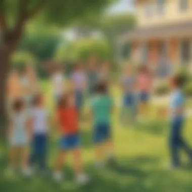 Socialization Challenges in Homeschooling Children participating in a group activity outside