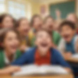 A classroom filled with laughter as children share silly jokes