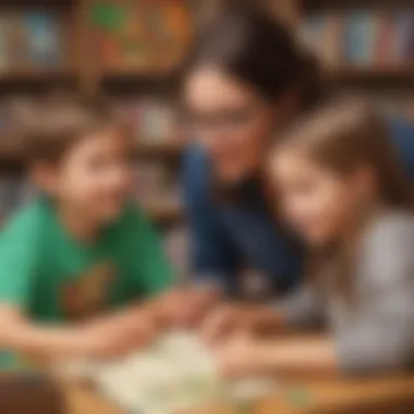 Parent-Child Interaction in Educational Gameplay A parent and child discussing the game mechanics