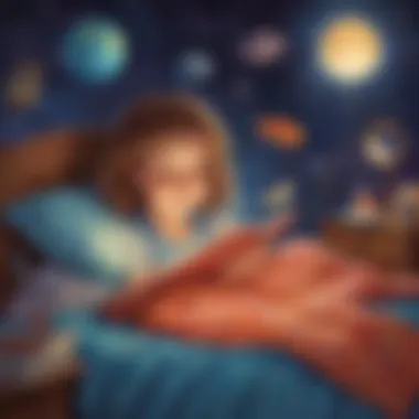 Imaginary Adventures A vibrant depiction of a child imagining a world of adventures from a bedtime story.