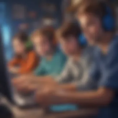 Children Enjoying Safe Online Gaming Children enjoying safe online gaming