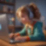 A child engaged in an interactive online learning game