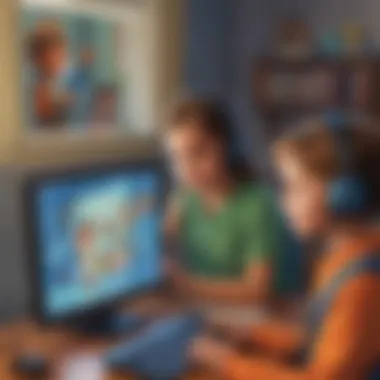 Safety in Virtual Learning Environments Graphic depicting safety considerations for children engaging with virtual HH games