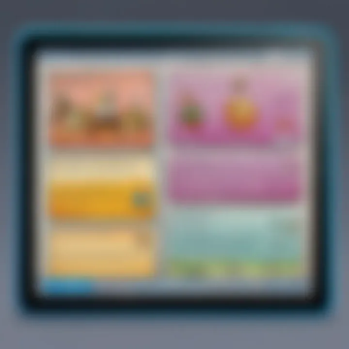 Showcasing features of a vocabulary app on a screen