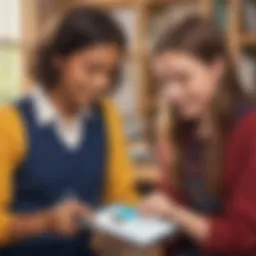 Student engaging with a vocabulary app on a tablet