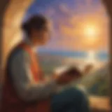 Educator gazing at the horizon with a book in hand