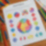 Colorful math worksheets for kindergarten children