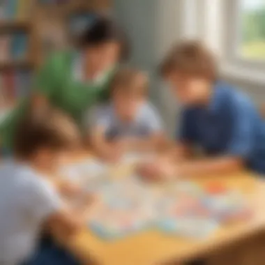 Young Learners Engaged in Alphabet Game Kids Engaged in Alphabet Game