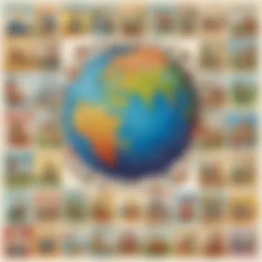 Illustration of colorful vocabulary cards used in word rhyme games