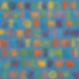Illustration of a Kindergarten Writing Practice Sheet with Colorful Alphabet Letters