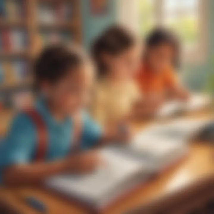 A vibrant classroom setting with children reading together
