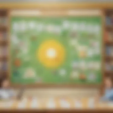 Dynamic Vocabulary Building Activity Interactive vocabulary game on a classroom board