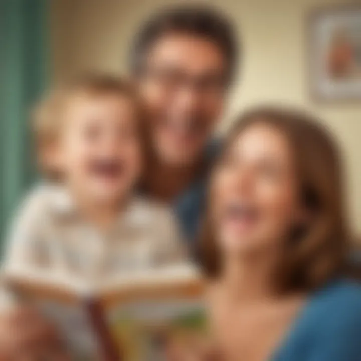 Parents and child enjoying a joke together