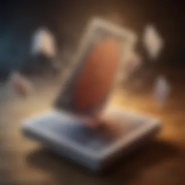 Mystical Card Levitation Close-up of a deck of magically floating cards