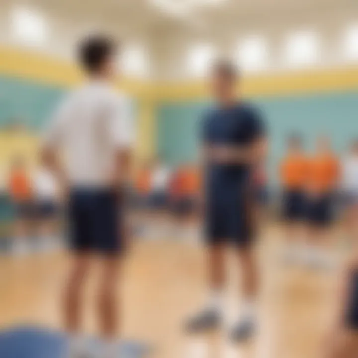 Teacher observing student performance in PE