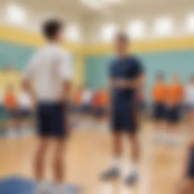 Observation in Physical Education Teacher observing student performance in PE