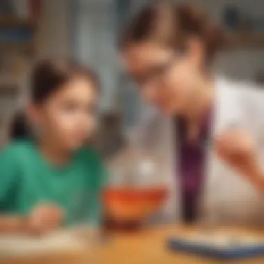 Parent and child engaging in a science experiment