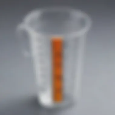 Visual representation of a fraction-filled measuring cup