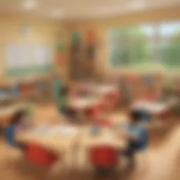 Engaging classroom setting for kindergarten math lessons