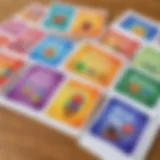 Illustration of colorful sight word flashcards