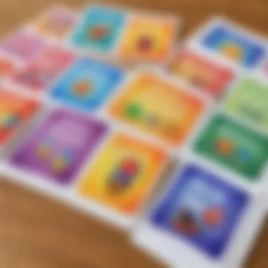 Illustration of colorful sight word flashcards